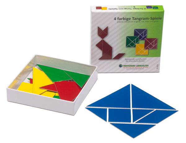 Tangramsatz - 4 farbige Tangram-Spiele, 28-teilig – Bild 2