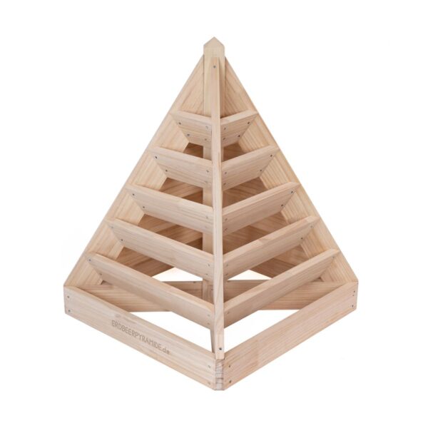 Mittelgroße Pflanzpyramide aus Holz - ideal als Kräuterpyramide, Erdbeerpyramide oder Blumenpyramide – Bild 2