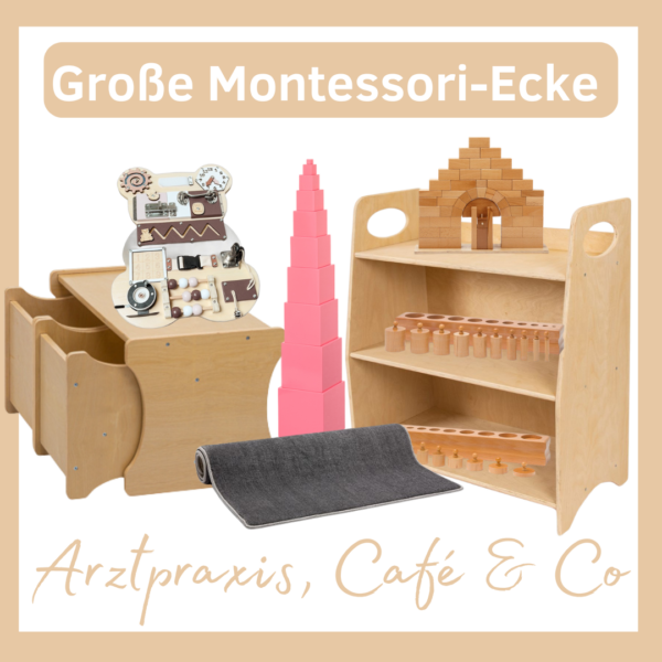 Große Montessori-Ecke für Ihren Warte- und Spielbereich in der Arztpraxis, der Bibliothek, im Einzelhandel oder Restaurant