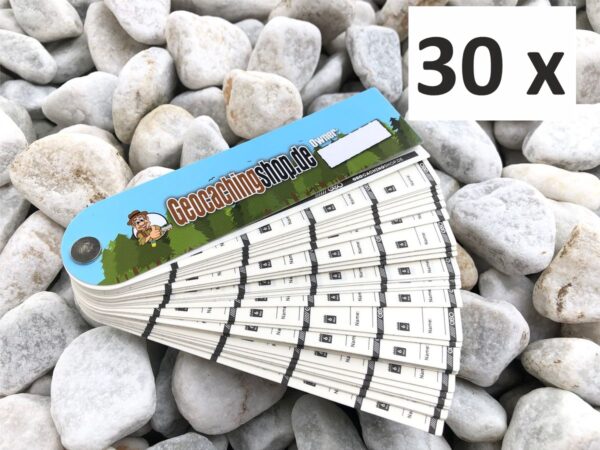 30 x Geocaching Logbuch für XXL PETling - 1.500 Einträge (Geocache, PETlinge)